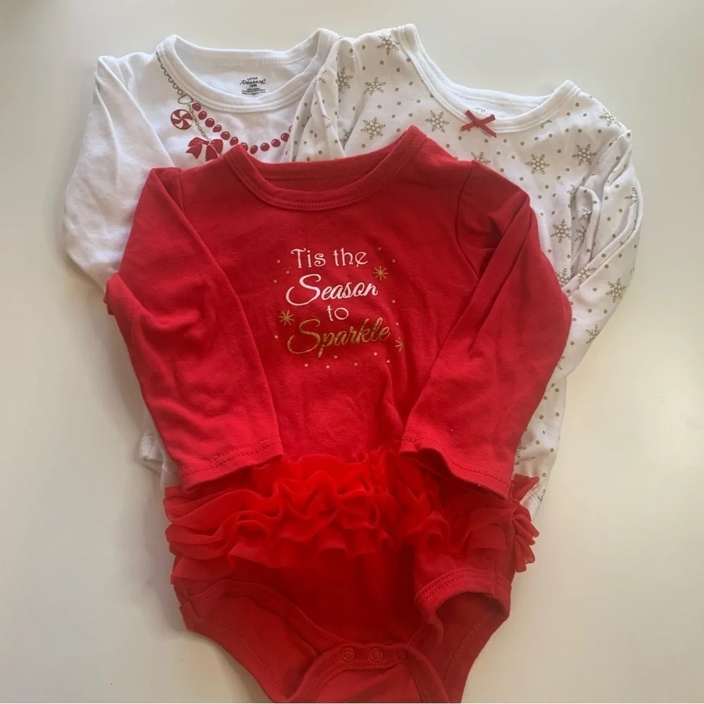 Holiday Red Ruffled Bodysuit for Kids